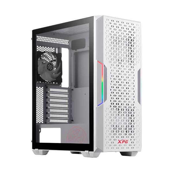 CASE GAMING RGB XPG ADATA STARKER AIR MID TOWER VENTILADORES 2 DE 120MM  Y MALLA FRONTAL STARKERAIR-WHCWW BLANCO