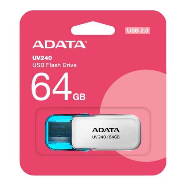 MEMORIA USB 64GB ADATA AUV240 USB-A 2.0 AUV240-64G-RWH BLANCO / AZUL