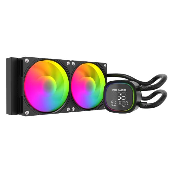 ENFRIAMIENTO LIQUIDO RGB EAGLE WARRIOR FROSTBITE HL240 FCFWT292001C AIO 2X120MM 4 PIN PWM LGA115X/1700/AM4/AM5 NEGRO