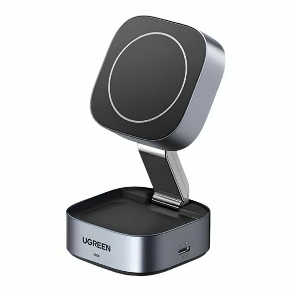 CARGADOR MAGNETICO UGREEN W526 MAGFLOW 2-IN-1 15W INALAMBRICO QI / MAGSAFE 35278